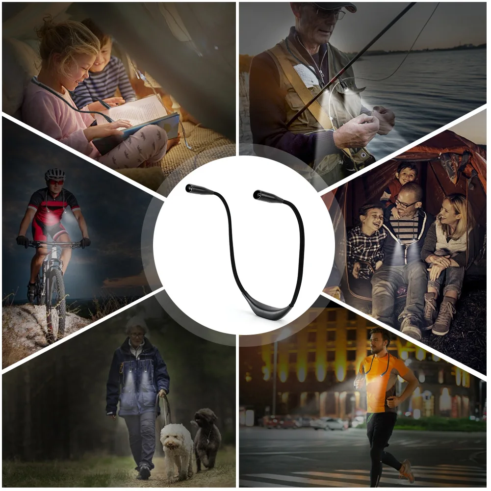 

Hands-free LED Neck Hung Light Rechargeable Bendable Night Reading Lamp with 3 Levels Brightness Computer Peripherals