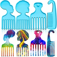 silicone comb resin molds salon barbers hair pick molds diy epoxy resin casting molds hair styling afro comb mould crafts suppl