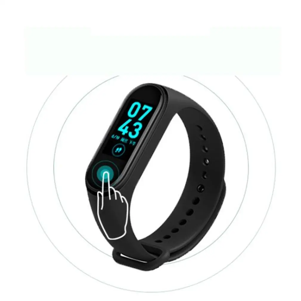 

M4 Смарт-часы браслет пульсометр фитнес-монитор сообщения напоминания цветной экран Браслет спортивный браслет