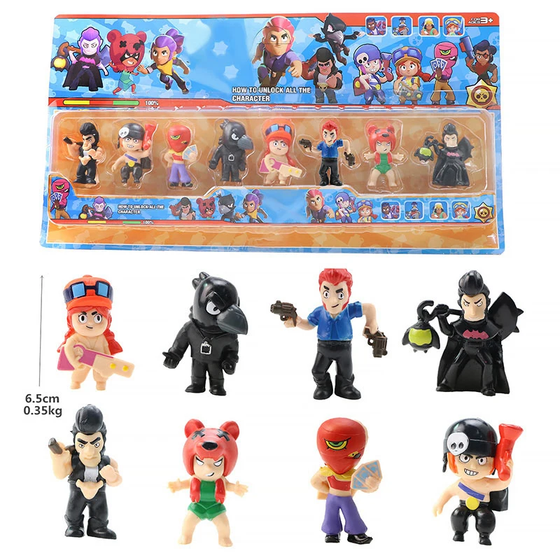 

8Pcs/Set Game Series Dolls Model Anime Figure Toy Hero Figure Mortis Crow Tara Doll Boy Girl Toys Childrens for Birthday Gifts