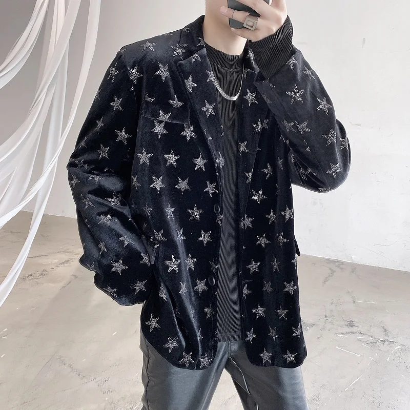 Мужская модная одежда для сцены платье костюм пальто верхняя мужчин бархатный