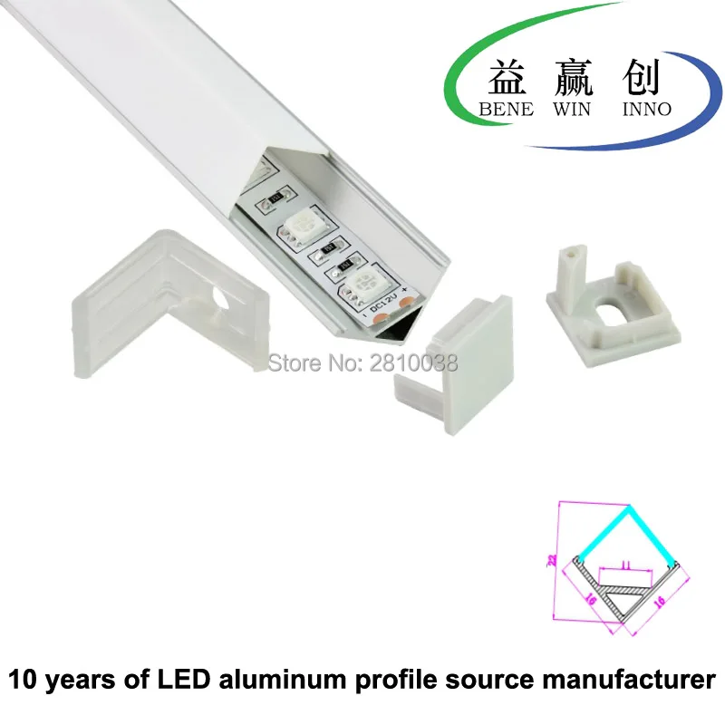 10 X м наборы/лот правый Ang светодиодный Угловой профиль и анодированный