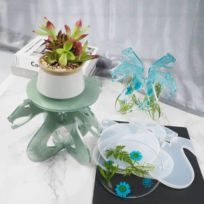 

Snake Shape Flower Pot Tray Silicone Resin Mold Snake Bracket Resin Casting Mold