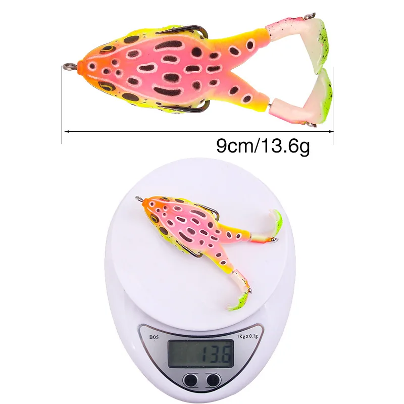 

Artificial Bait Soft Lure 9Cm/13.7G Floating Bionic Frog Type Fishing Lure Frog Propeller Foot Flippers Carp Fishing Wobblers