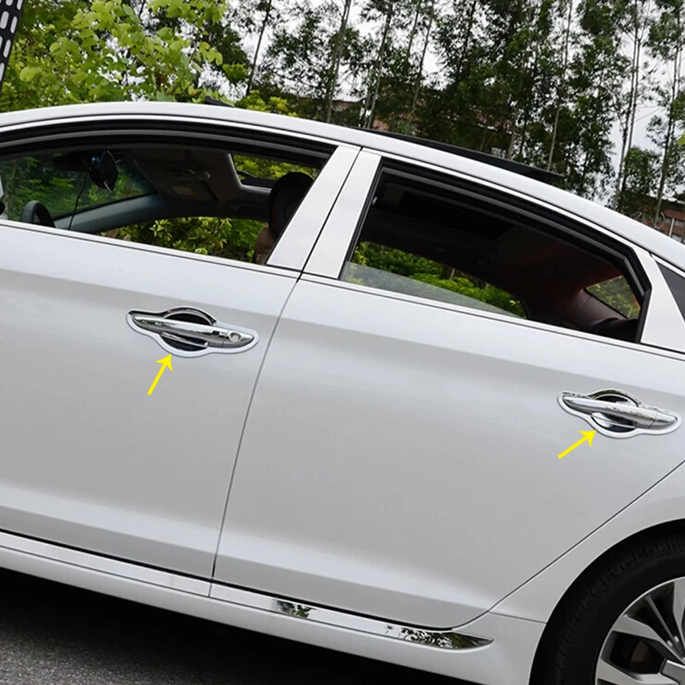 Для Hyundai Sonata LF 2015 2016-2018 ABS хром наружная дверная ручка крышка чашки протектор