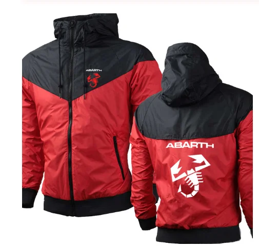 Толстовка мужская с капюшоном свитшот принтом логотипа Abarth модная повседневная