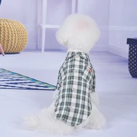 thin pet shirt dog clothing gentleman plaid spring summer two legs cotton cat clothing for small dogs poodle yorkshire pet coats