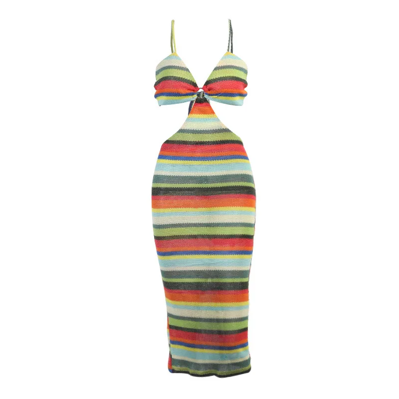 

CIGGANTFUL Women Summer Halter Neck Tube Cross Dress 2021 Sexy Backless Slim Beach Short Clothes Strapless Midi Clubwear