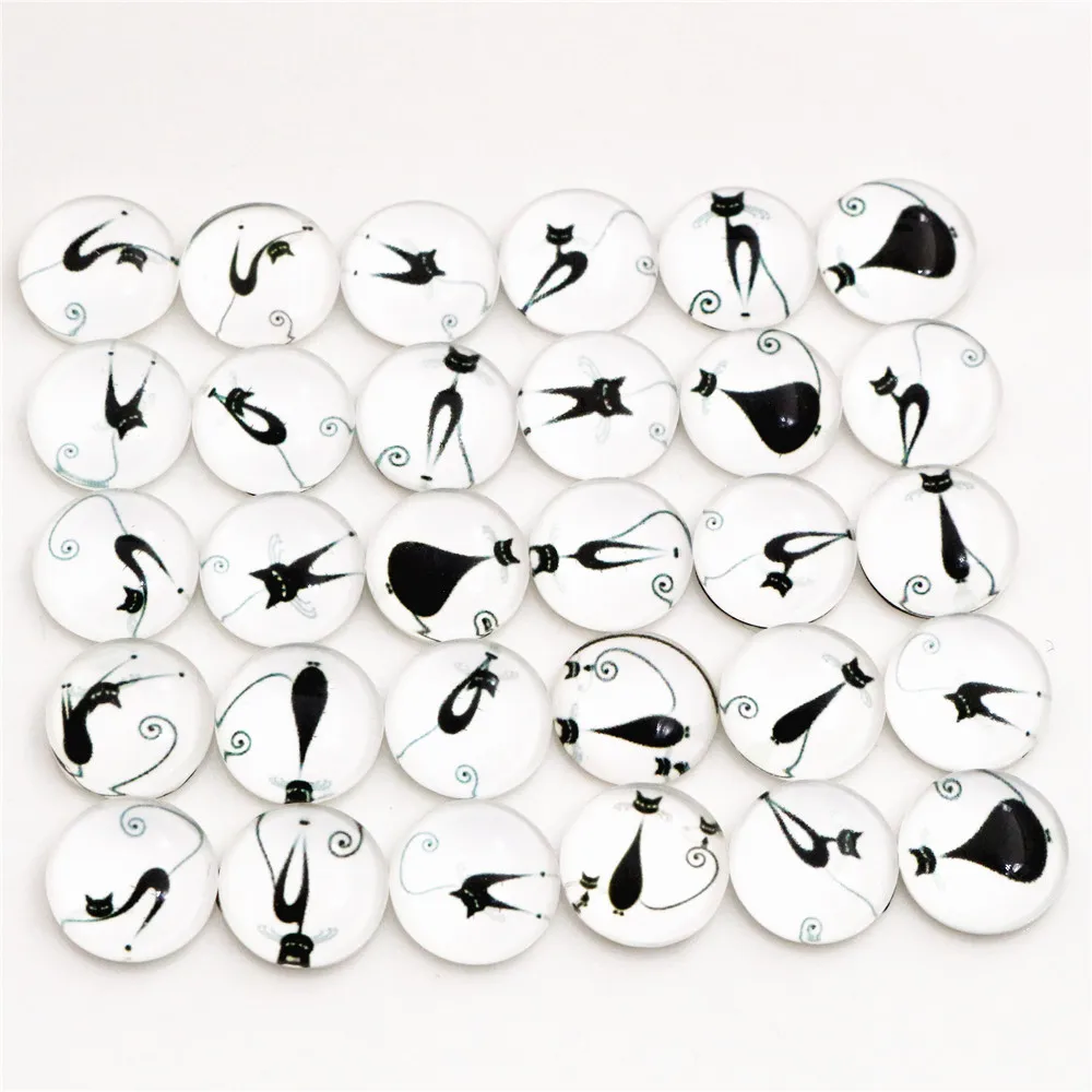 

Hot Sale 50pcs 12mm Mixed Handmade Photo Glass Cabochons (D5-10)