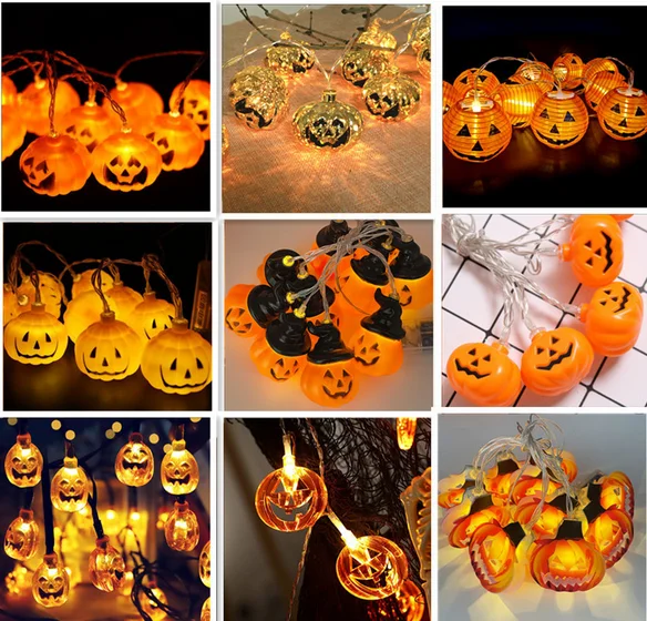 

2m 10Led Halloween Pumpkin Ghost Skeletons Bat Spider Led Light String Festival Bar Home Party Decor Halloween Ornament