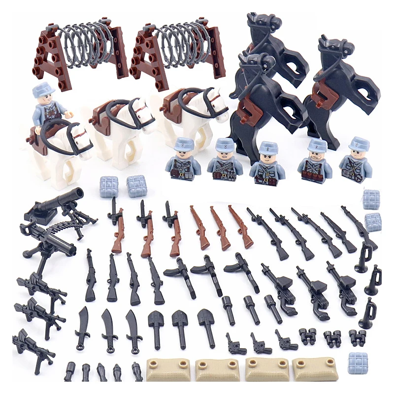 

Детский конструктор «военная техника» WW2, набор мини-фигурок армии, детали оружия лошади, мелкие частицы, детские игрушки