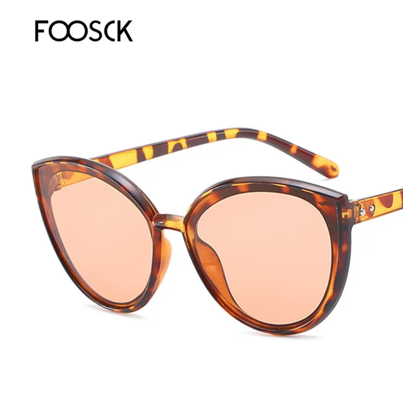 FOOSCK Роскошные брендовые дизайнерские солнцезащитные очки кошачий глаз винтажные Ретро женские солнцезащитные очки для женщин UV400 очки