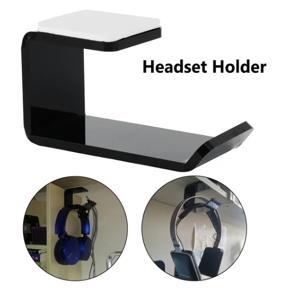 

Universal Durable C Shape Sticky Acrylic Headphone Bracket Hanger Hook Tape Wall Mounted Headphone Holder Adhesive Display Stand