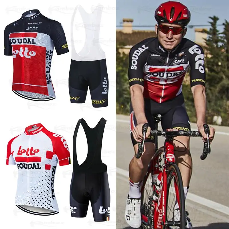 

Lotto Soudal Team Red Cycling Jerseys Men's Summer Bicycle Wear Maillot Ropa Ciclismo MTB Short Sleeve Bike Pants Clothing 2021
