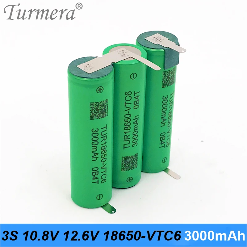 TUR18650VTC6 3000 мА/ч Батарея 30A 3S 12 6 V 10 8 VTC6 пакет для детей возрастом от 12V электрическая