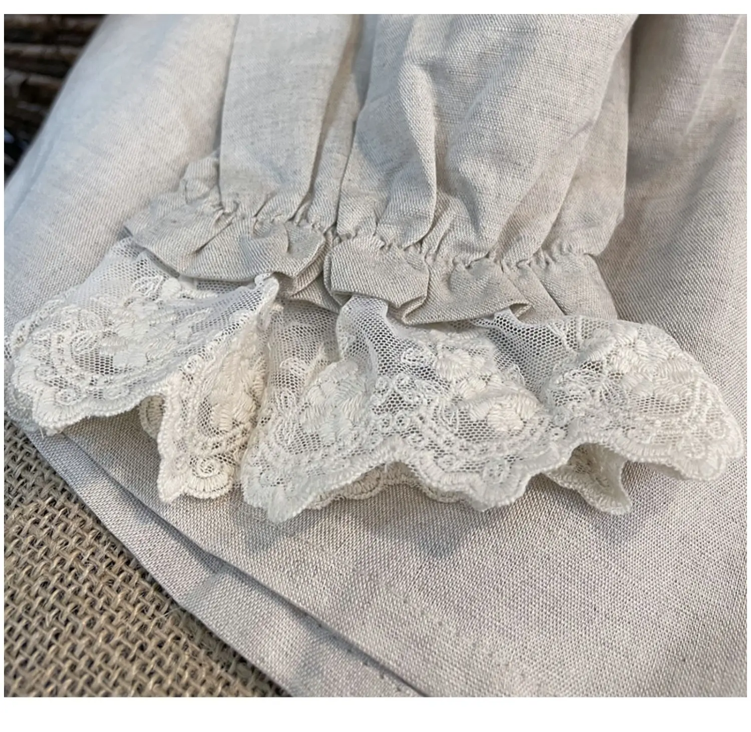 

Lamtrip Unique Lace Princess Linen Lolita Patchwork Princess Loose Long Sleeve Shirt Blouse