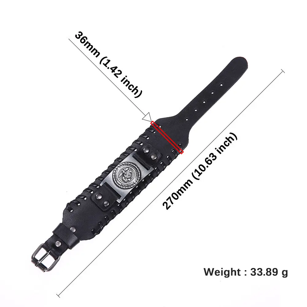 Широкий кожаный мужской браслет LIKGREAT браслеты с подвесками в стиле морской