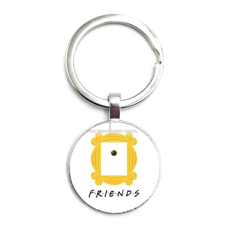 2020 Newest Friend Keychain 25th Anniversary Series Cartoon Fun Pattern Glass Dome Pendant Keychain for Good Friends images - 6