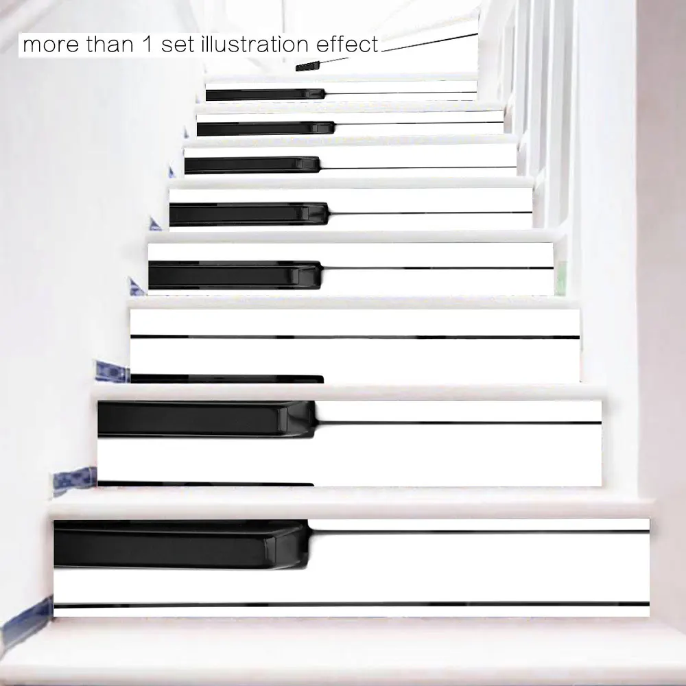 6 шт./компл. плитки для ключей пианино настенные лестницы наклейки самоклеющиеся