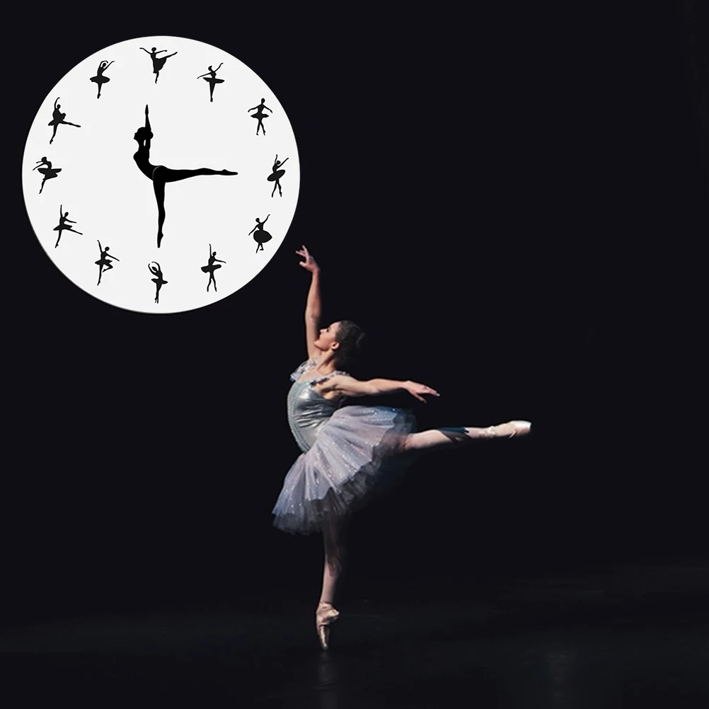 Новогодние 3D зеркальные настенные часы &quotБалерина&quot &quot креативные акриловые