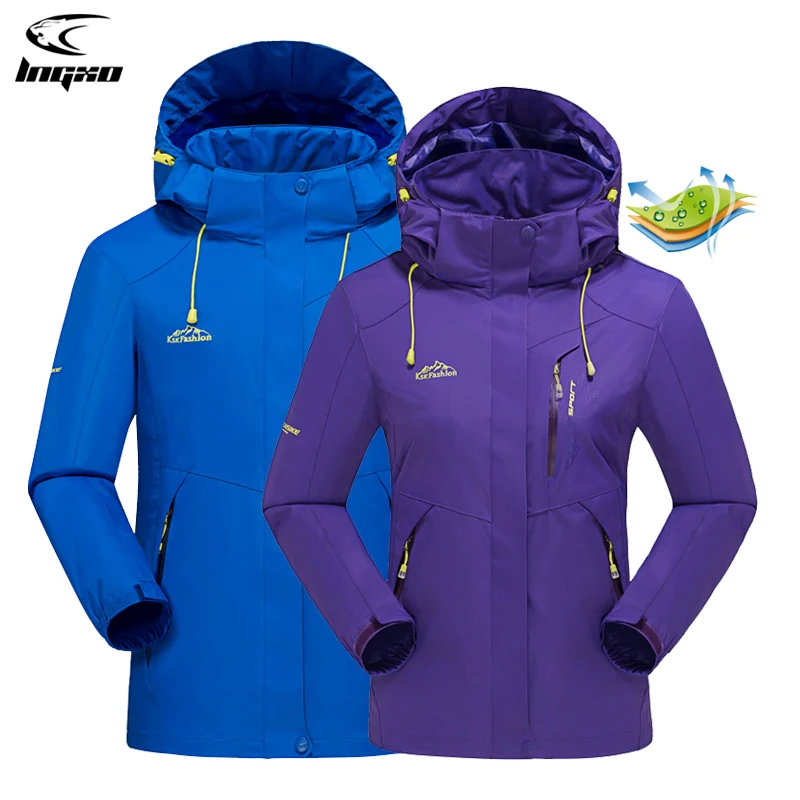 Lngxo à Prova Cabolsa de Chuva Esporte ao ar Blusão à Prova Dwaterproof Água Caminhadas Jaquetas Mulheres Homens Acampamento Trekking Esqui Escalada Livre Vento Roupas