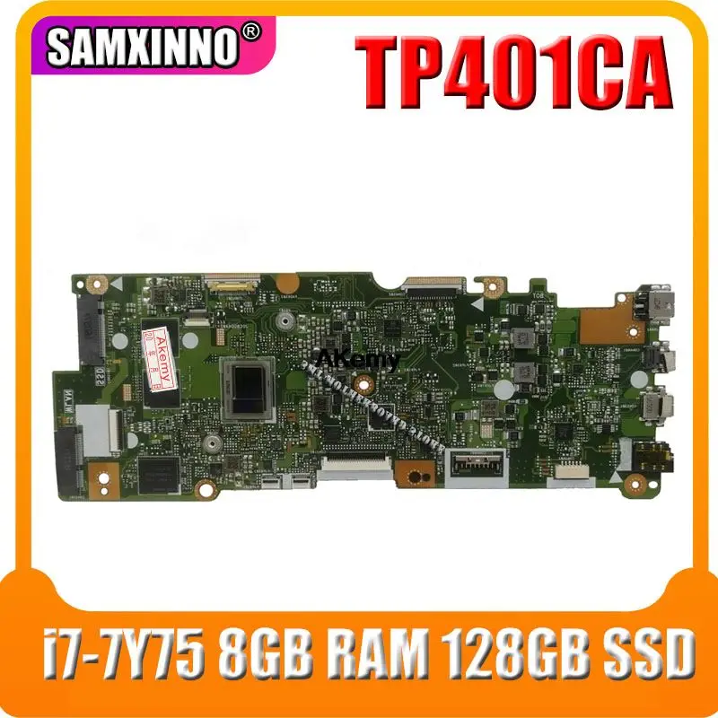 

TP401CA Laptop Motherboard For Asus VivoBook Flip 14 TP401CA TP401C TP401CA7Y30 Mainboard 128GB SSD i7-7Y75 8GB RAM 128GB SSD