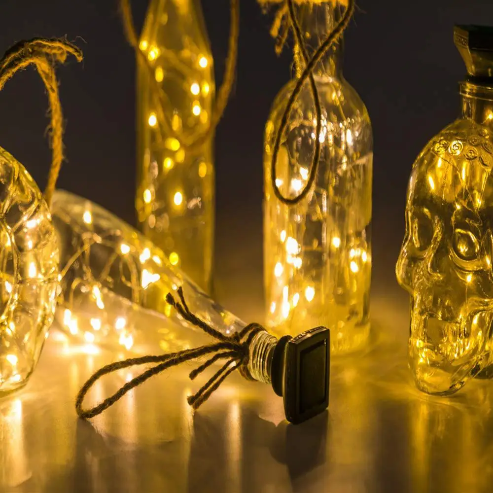 10 LED 10/20 светодиодный солнечной энергии светильники в форме винных бутылок в форме пробки светодиодный свет звездный свет лампы Декор Рождественская гирлянда проволочные лампы - Испускаемый цвет: 10 LED