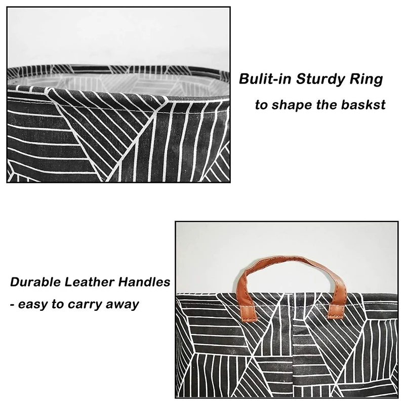 

HOT Collapsible Laundry Basket, Round Cotton Linen Laundry Hamper, Large Storage Bin for Nursery Hamper and Kids Room