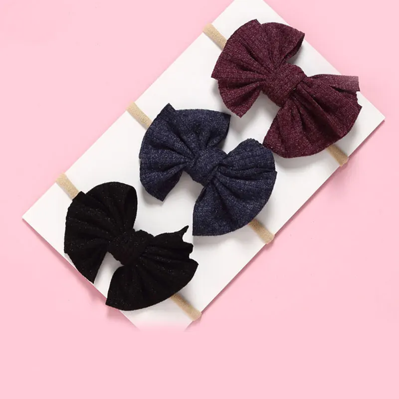 Детские резинки тонкая нейлоновая повязка на голову Женский бант для волос с