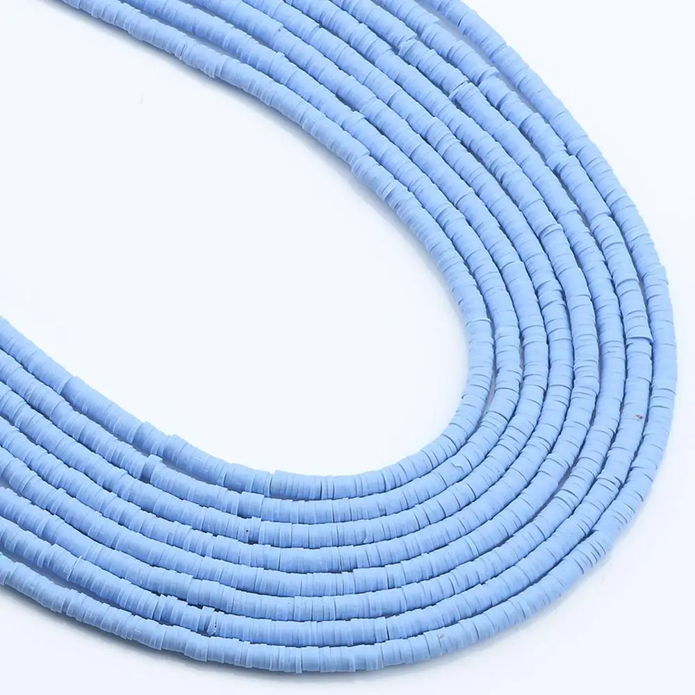 Бусины из полимерной глины небесно голубого цвета 4/6 мм|Бусины| |