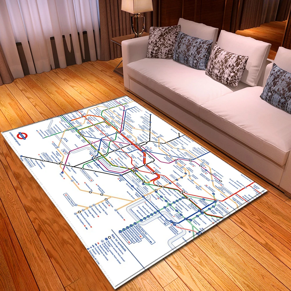 

Fashion Home Decorative Carpet 3D City Scenic Pattern Living Room Area Rug Soft Anti-slip Bedroom Bedside Mat Balcony Rug