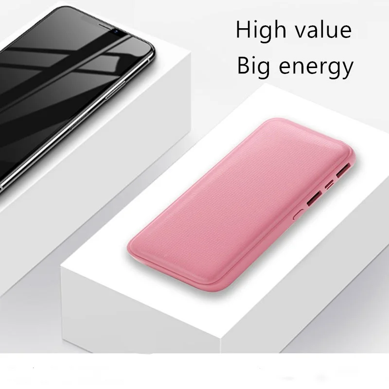 Портативное зарядное устройство s power bank 10000 мАч двойной USB светодиодный светильник банк питания для сотового телефона Xiaomi Usb зарядное устройство