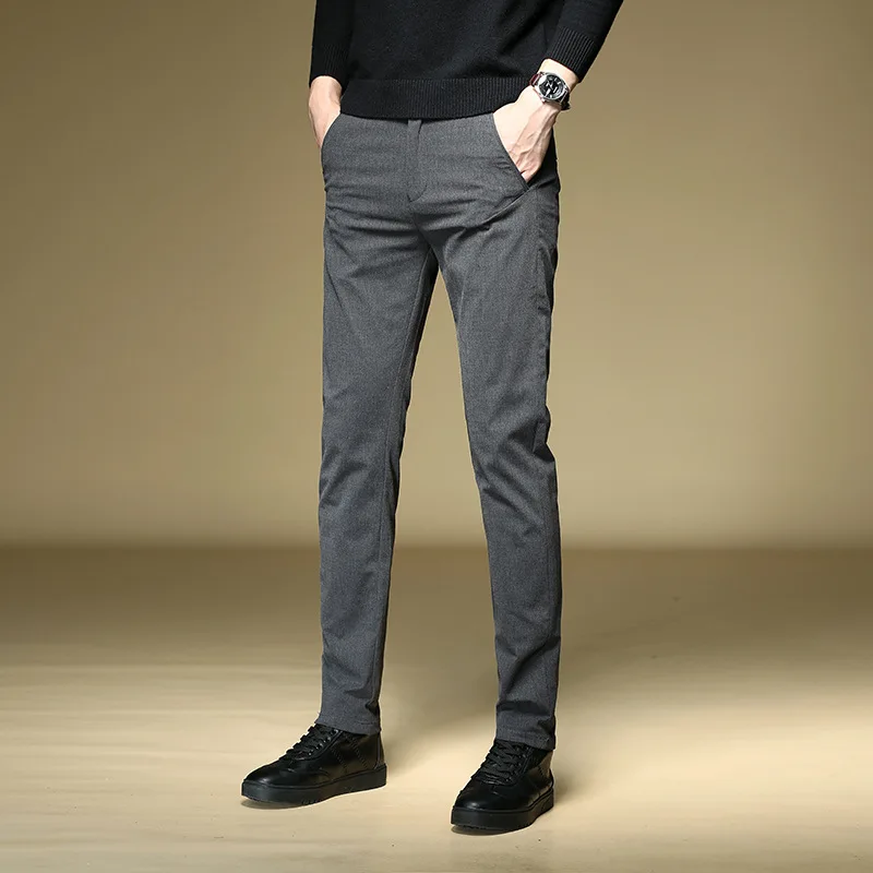 

New Korean fashion pants men's casual pants slim fit men's elastic straight pants business casual men's pants spring and summer