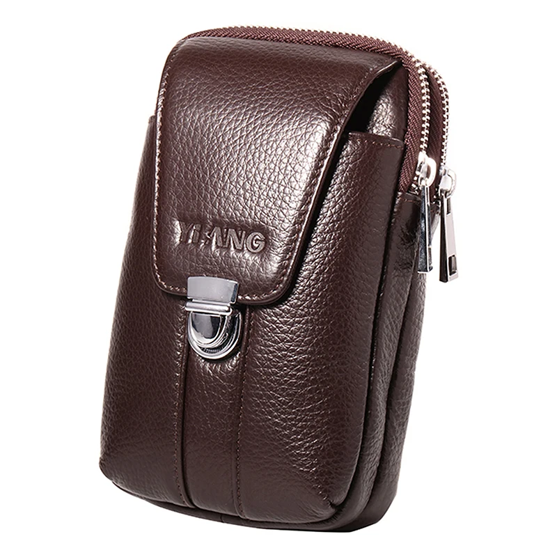 Мужская сумка из натуральной мягкой кожи с карманом для мобильного телефона