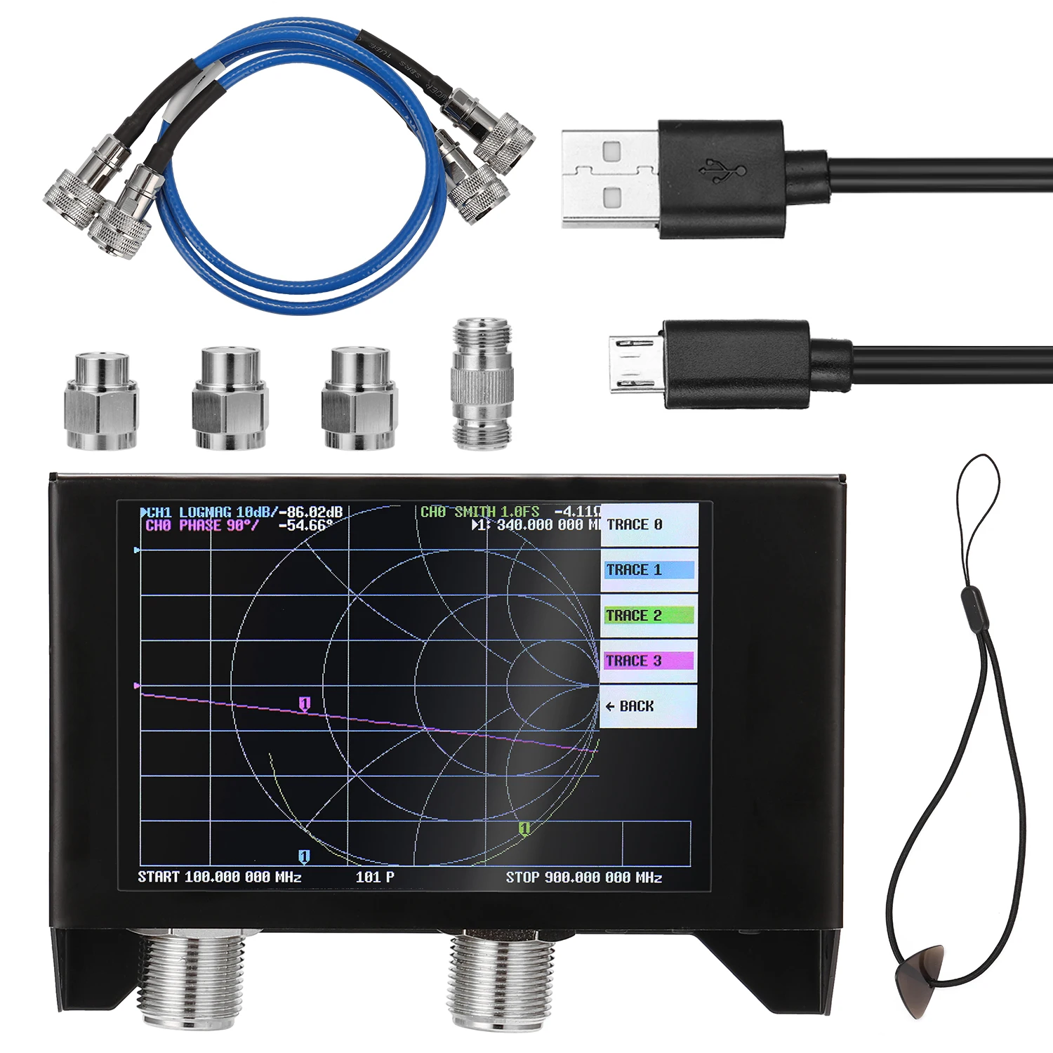 

Векторный анализатор сети экран 4,0 дюйма, 3G, SAA-2N NanoVNA V2, антенный анализатор коротковолновых HF VHF UHF с железным корпусом
