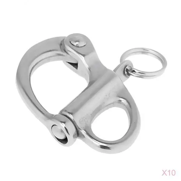 

10x Stainless Steel Swivel Snap Shackle Marine / Boat / Sailing / Yacht