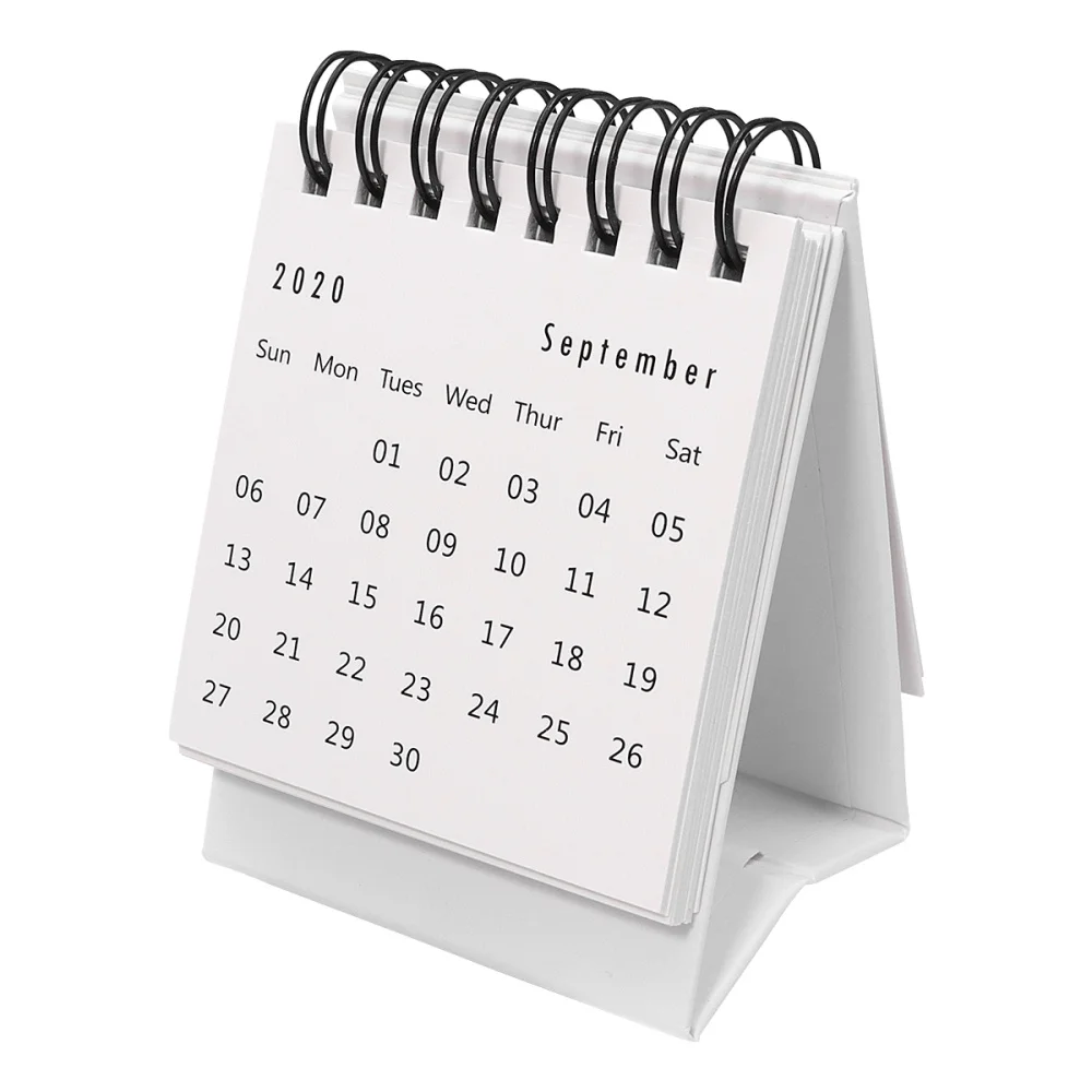 

Mini 2021 Desktop Calendar Foldable Coil Calendar Home Office School Desk Decoration Memo Gifts (White)