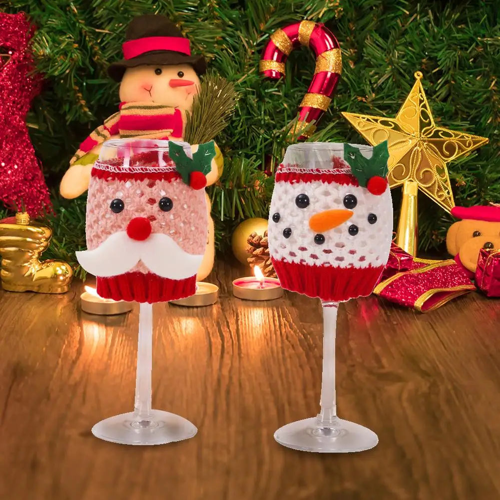 НОВАЯ РОЖДЕСТВЕНСКАЯ шерстяная винная стеклянная крышка бутылки вина старый