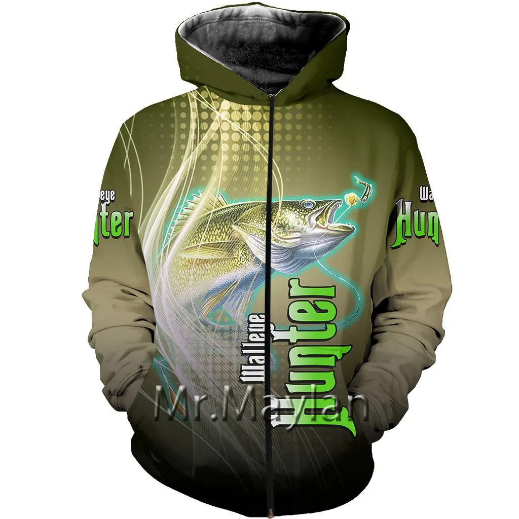 

Walleye Hunter Art 3D Printed Jacket Men/Women Casual Streetwear Sweatshirts Unisex Autumn Coat Boys Clothes Harajuku Tops 5XL-3