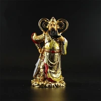 resin gold plated painting guan gong bodhisattva the marquis guan yu buddha statues praying wealth peace business gifts
