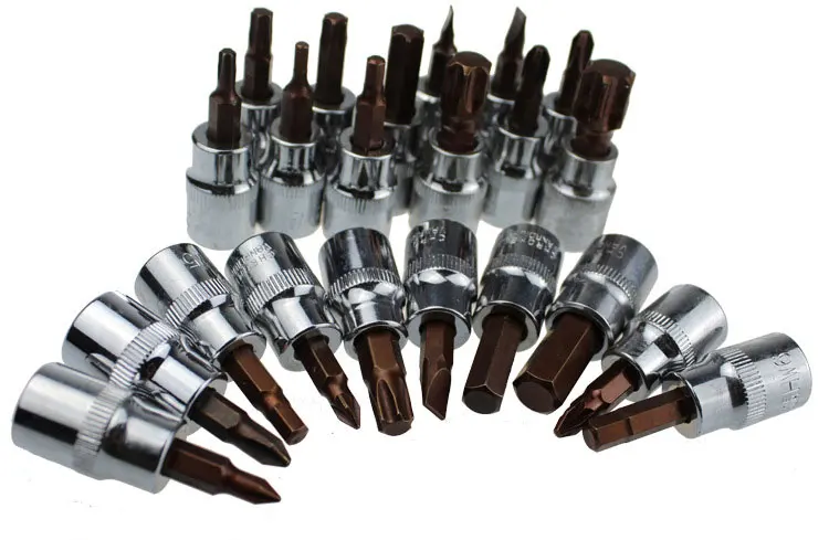 1 шт. 3/8 привод Torx Hex Phillips Pozi торцевые биты T50 T55 T60 отвертки H8 H10 торцевые шестигранные отвертки