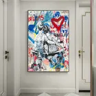 Mr Brainwash совместное творчество Бэнкси Граффити абстрактное искусство офисное Украшение настенное Искусство Холст Живопись постеры для гостиной дома