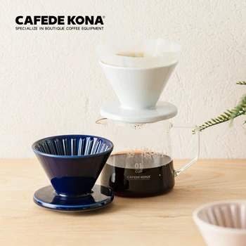 CAFEDE KONA Coffee Filter Cup Pozzo Roasted HASAMI Ceramic Dripper Hand-made Filter Cup 1-2 Cups pour over coffee accessories