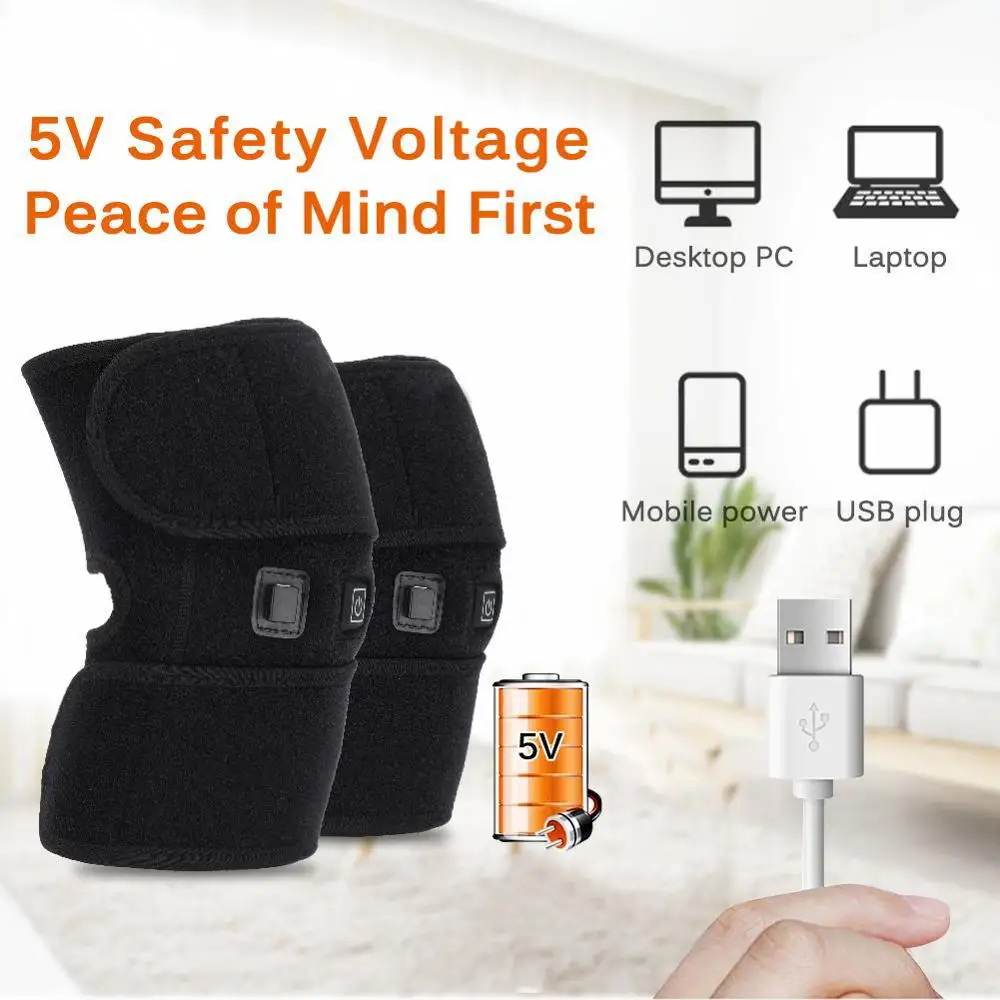 Beli Listrik Lutut Alat Menghilangkan Rasa Sakit Cedera Pemulihan Adjustable Suhu Air Hangat Hangat Lutut Pad USB 3 Mode Health Care