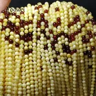 Yoowei новое ожерелье из Балтийского медового янтаря 4 мм, круглые свободные бусины из натурального янтаря, сделай сам, маленькая цепочка на свитер, ожерелье, оптовая продажа