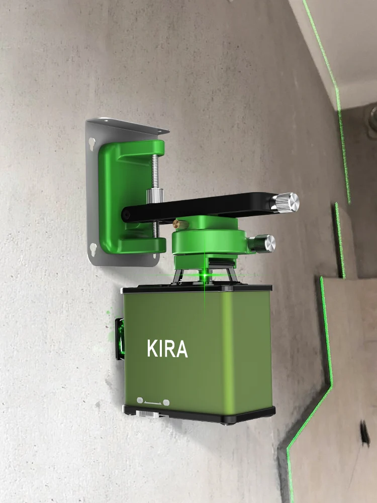 КИРА Серия DC 12 Линий 3D Зеленый Лазерный Уровень Горизонтальный и Вертикальный Крест с Автоматической Самонивелировкой Внутри и Снаружи.