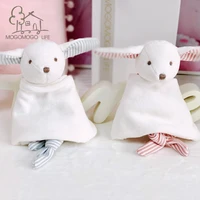 luxury baby comforting blanket with bunny plush toys cartoon cotton soft square baby appease towel security blanket for newborn