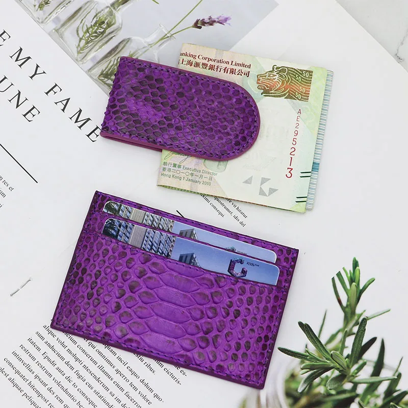 Роскошный высококачественный зажим для денег из натуральной кожи питона|money