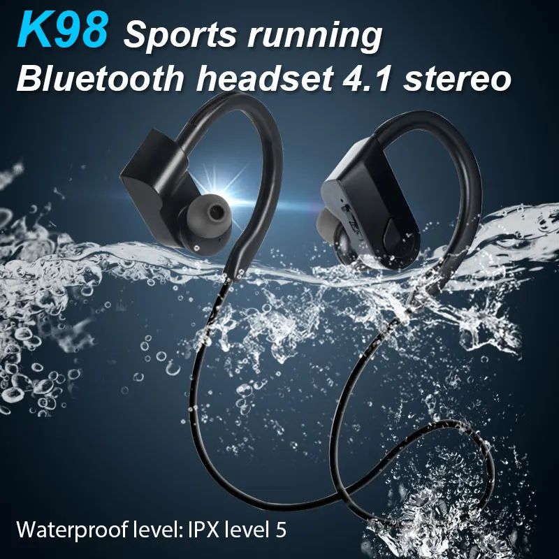 Bluetooth 4 1 наушники с ушным крючком Беспроводные спортивные черные беспроводные