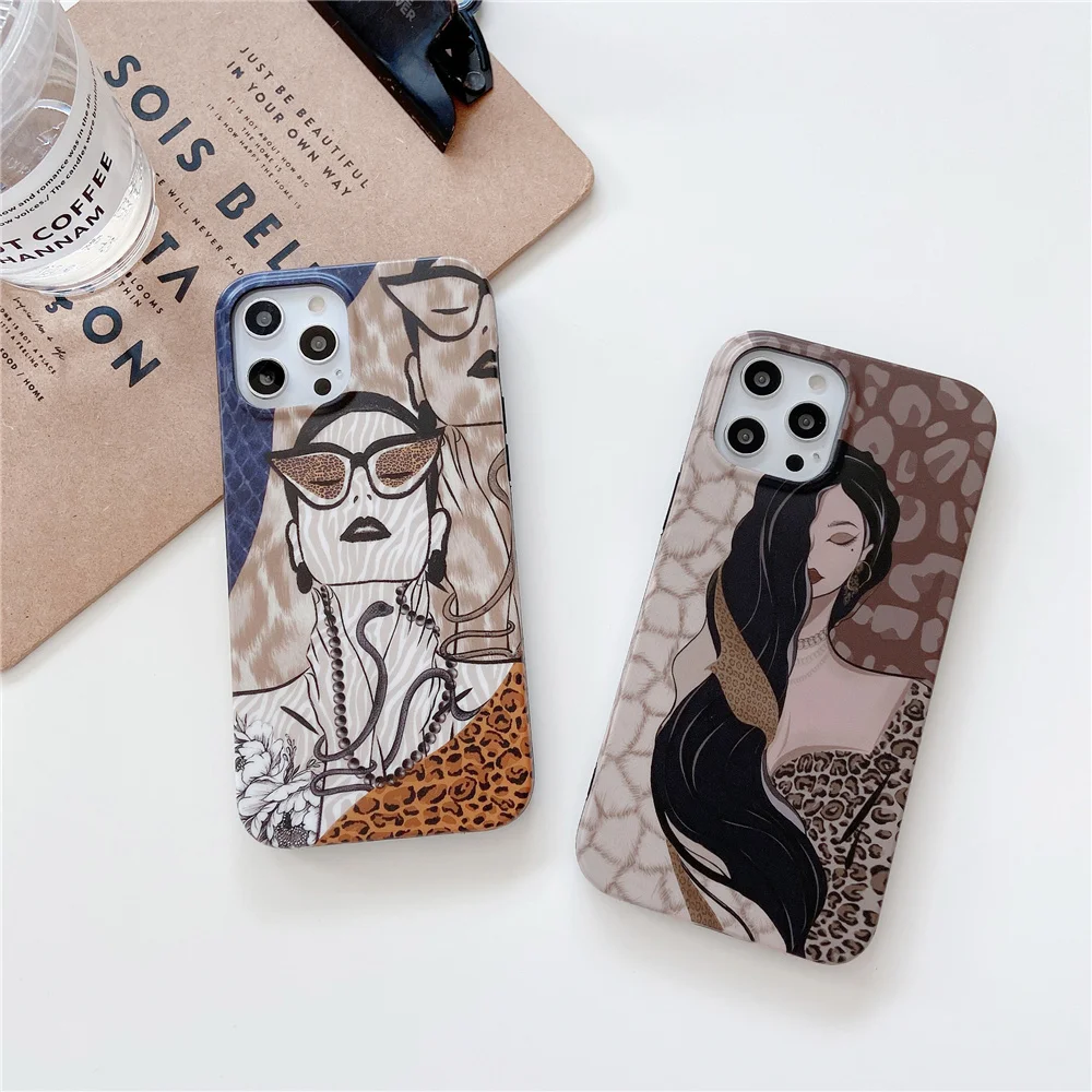 

TZOMSZE Fashion Leopard Pattern Case for iPhone 11 12 Pro Max X XS XR 7 8 Plus Matte Bumper Shockproof Clear Cover Back Shell